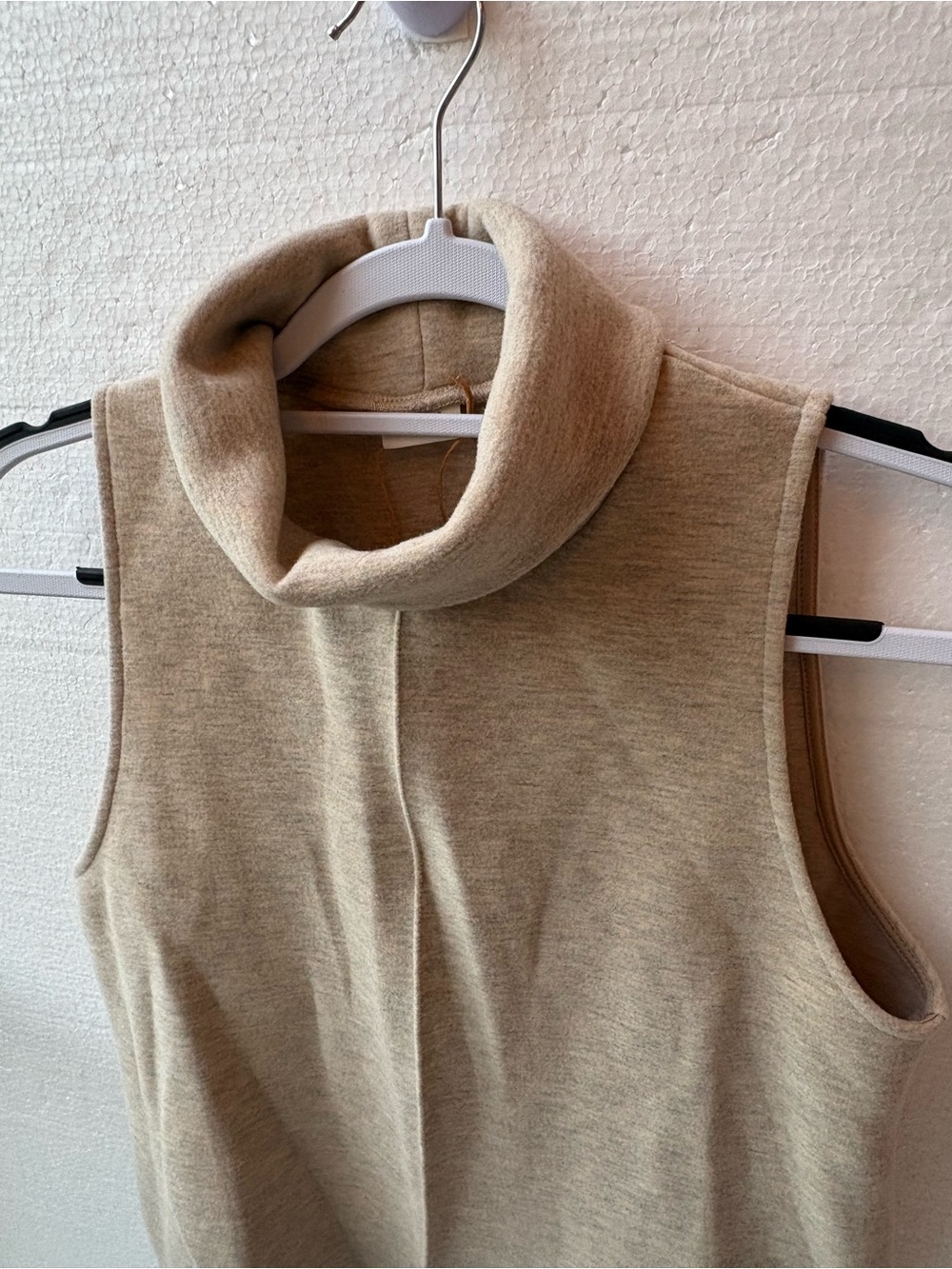 NWT OGL Move Sleeveless Turtleneck Knit Top Beige Minimalist Size Small - Picture 14 of 14